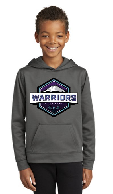 Load image into Gallery viewer, Warriors Lacrosse Silver Performance Fleece Hoodie