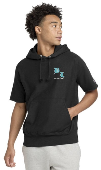 Load image into Gallery viewer, BL Softball Champion ® Reverse Weave ® Short Sleeve Hooded Sweatshirt