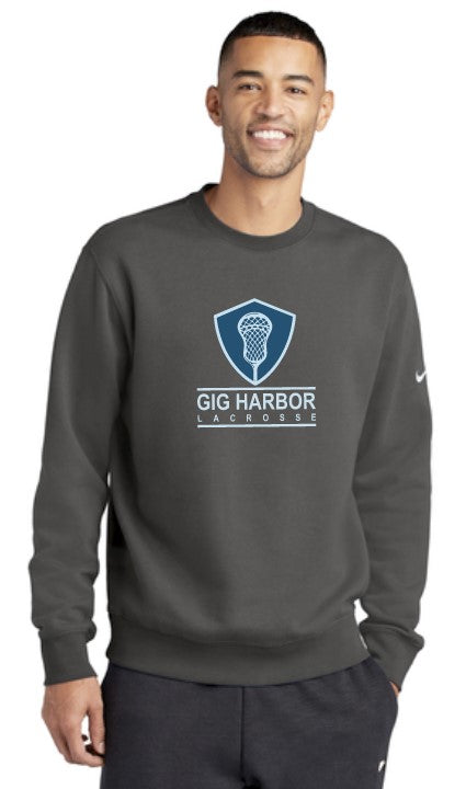 Load image into Gallery viewer, GH Lacrosse Nike Club Fleece Crewneck (Shield Logo)