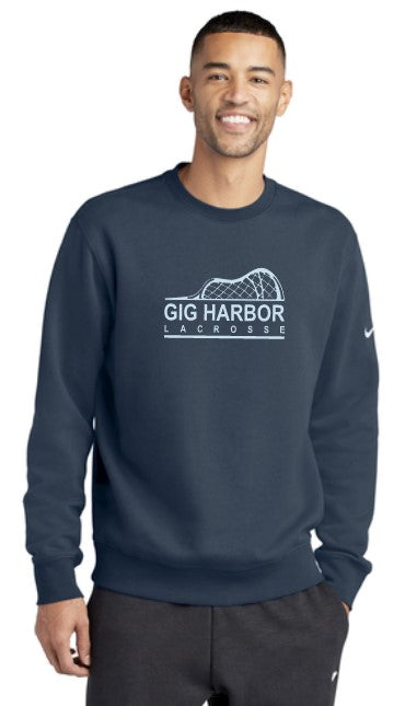 Load image into Gallery viewer, GH Lacrosse Nike Club Fleece Crewneck (Side Stick Logo)