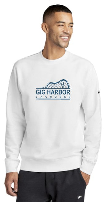 Load image into Gallery viewer, GH Lacrosse Nike Club Fleece Crewneck (Side Stick Logo)