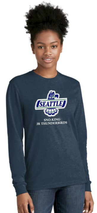 Load image into Gallery viewer, Sno-King Jr Thunderbirds Long Sleeve Cotton Blend Adult Tshirt
