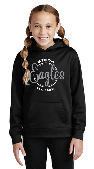 Load image into Gallery viewer, St Francis of Assisi Eagles Youth Sport-Wick® Fleece Hooded Pullover