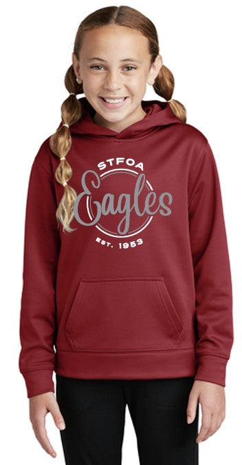 Load image into Gallery viewer, St Francis of Assisi Eagles Youth Sport-Wick® Fleece Hooded Pullover