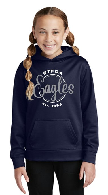 Load image into Gallery viewer, St Francis of Assisi Eagles Youth Sport-Wick® Fleece Hooded Pullover