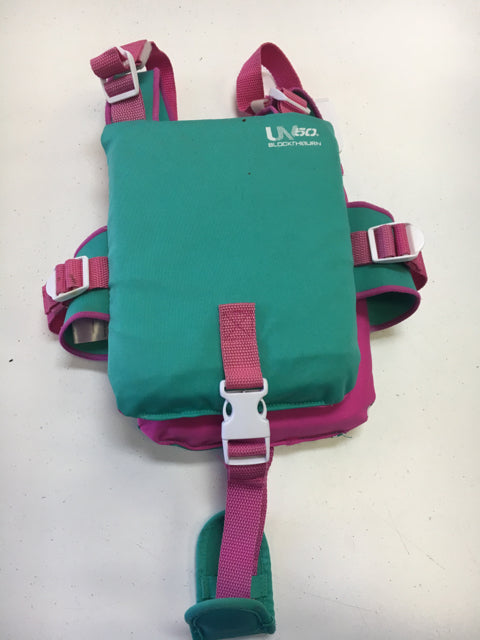 Speedo Teal/Pink Girls Size 30-50 lbs Girl's Used Life Vest