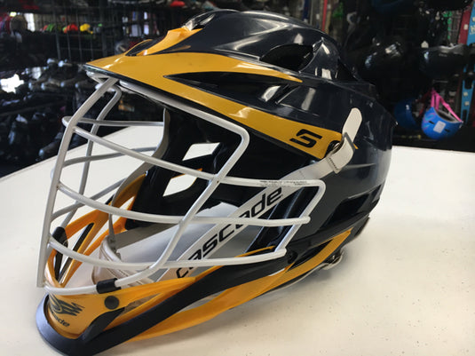 Used Cascade S Youth Small Navy/Yellow Lacrosse Helmet