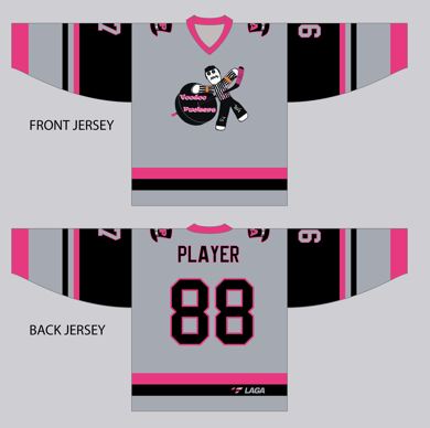 Load image into Gallery viewer, VooDoo Puckers Gray Sublimation Hockey Jersey