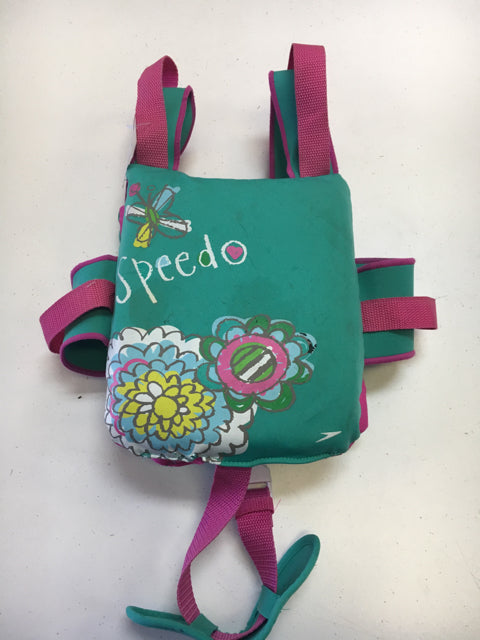Speedo Teal/Pink Girls Size 30-50 lbs Girl's Used Life Vest