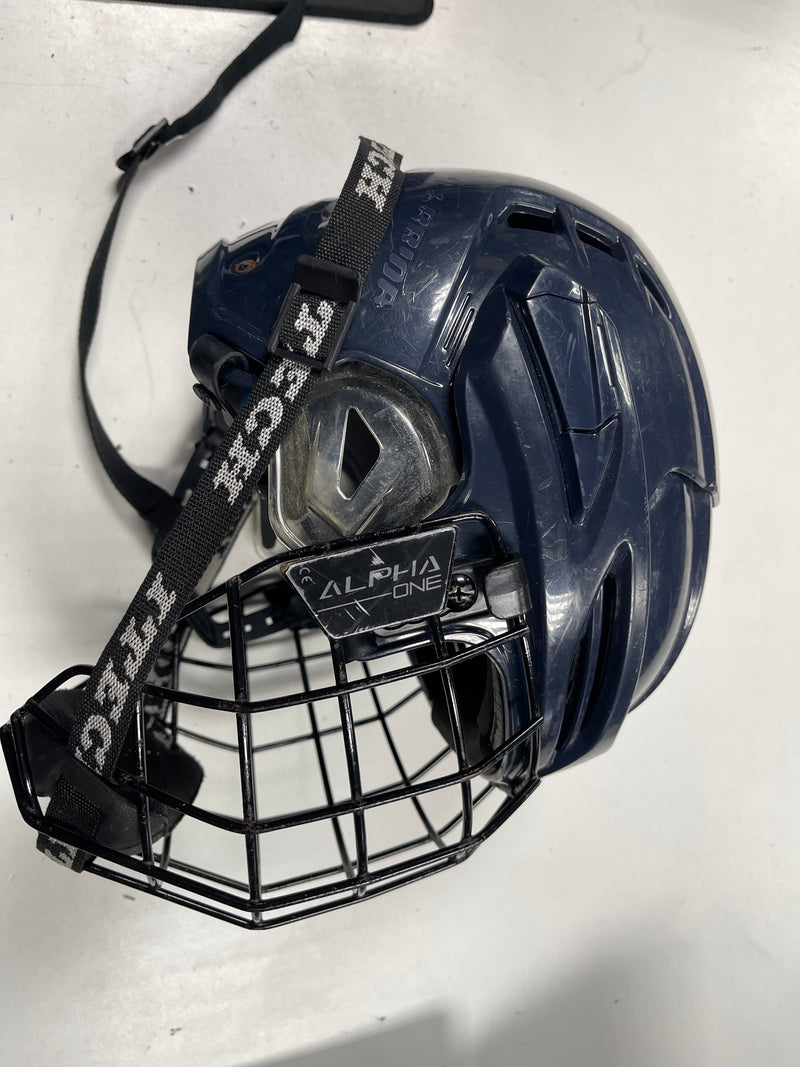 Load image into Gallery viewer, Used Navy Warrior Covert PX+ Small Hockey Helmet Combo
