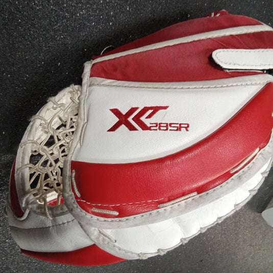 Used Reebok XLT28 SR Goalie Glove Red/White