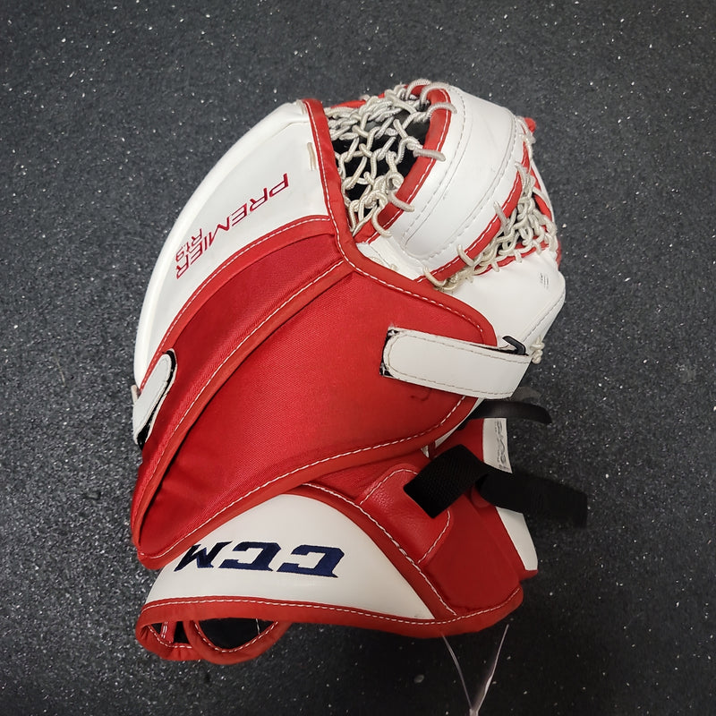 Load image into Gallery viewer, Used CCM Premier R1.9 White/Red/Blue Regular Goalie Glove
