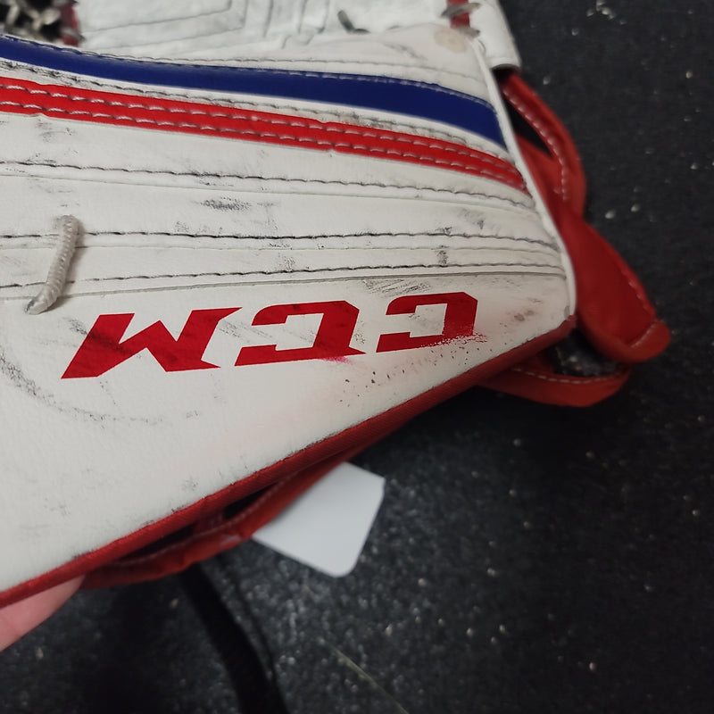 Load image into Gallery viewer, Used CCM Premier R1.9 White/Red/Blue Regular Goalie Glove
