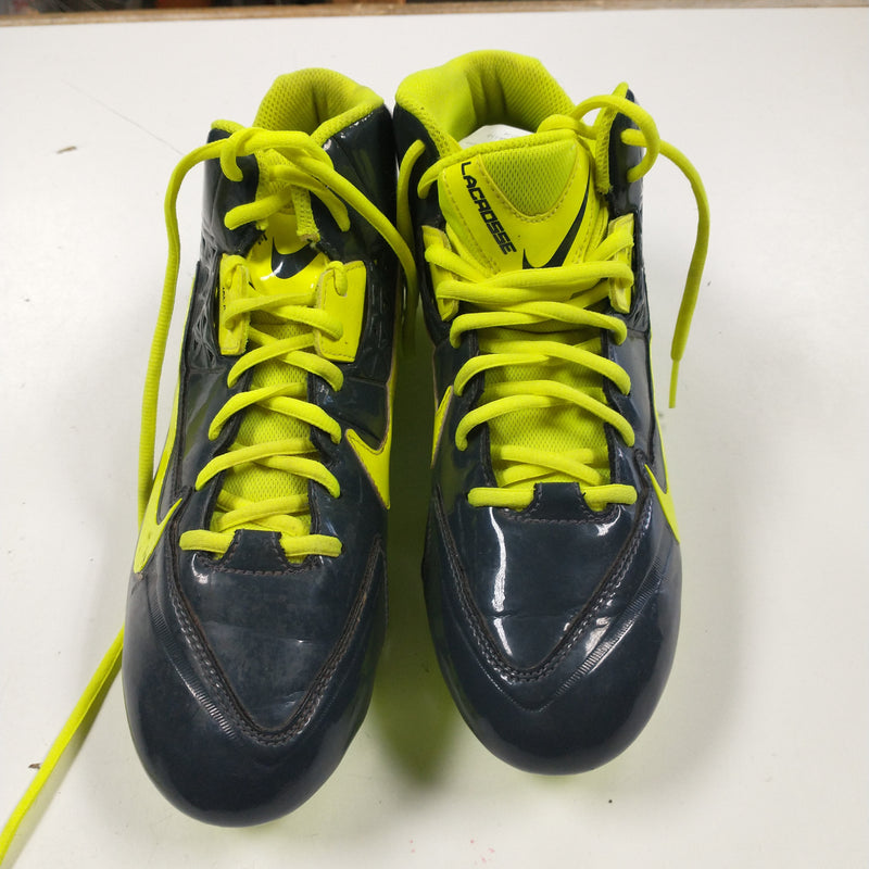 Load image into Gallery viewer, Nike Speed Lax Grey/Yellow Mens Size Specific 11.5 Used Lacrosse Cleats
