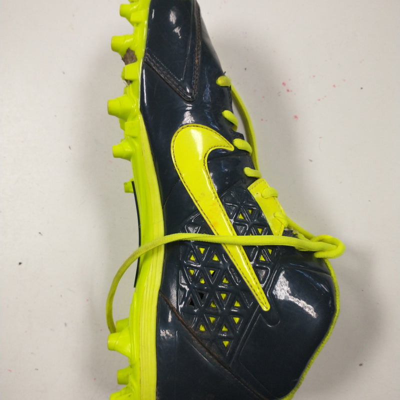 Load image into Gallery viewer, Nike Speed Lax Grey/Yellow Mens Size Specific 11.5 Used Lacrosse Cleats
