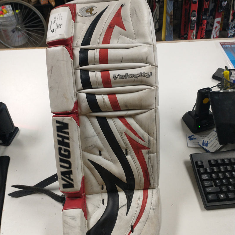 Load image into Gallery viewer, Used Vaughn Velocity V4 Goalie Pads 24&quot;+1 White/Black/Red
