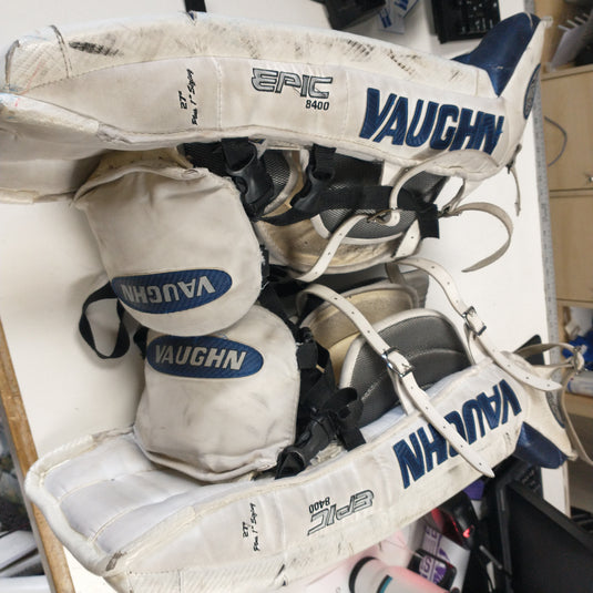 Used Vaughn Epic 8400 27"+1" Hockey Goalie Leg Pads