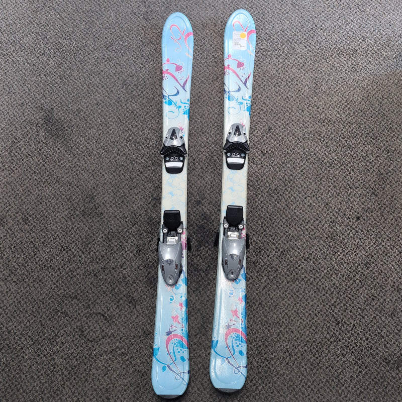 Load image into Gallery viewer, K2 T Nine Blue Length 112 cm Used Downhill Skis w/Bindings
