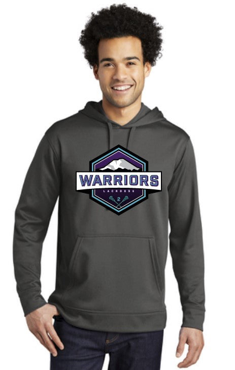 Load image into Gallery viewer, Warriors Lacrosse Silver Performance Fleece Hoodie
