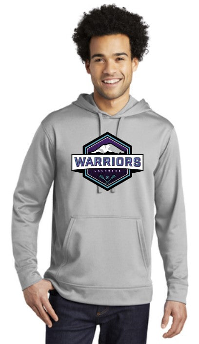 Load image into Gallery viewer, Warriors Lacrosse Silver Performance Fleece Hoodie
