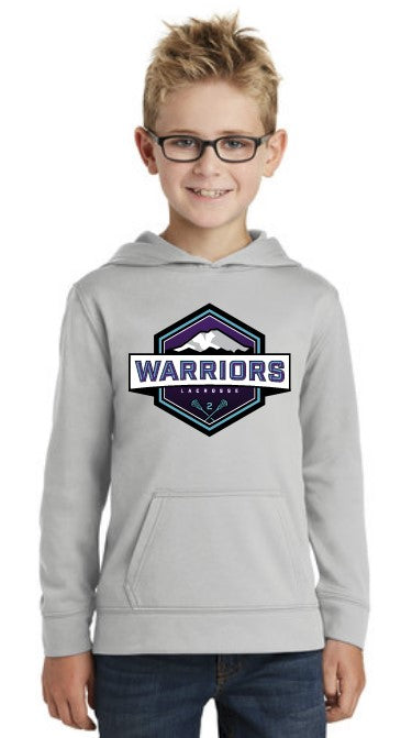 Load image into Gallery viewer, Warriors Lacrosse Silver Performance Fleece Hoodie
