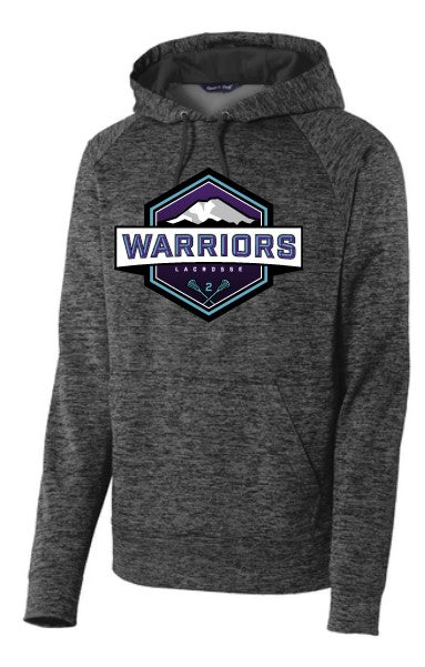 Load image into Gallery viewer, Warriors Lacrosse Grey/Black Performance Hoodie
