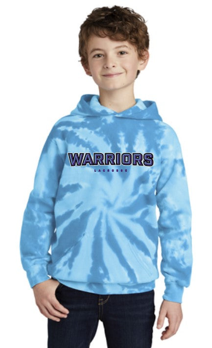 Load image into Gallery viewer, Warriors Lacrosse Youth Tie Dye Hoodie
