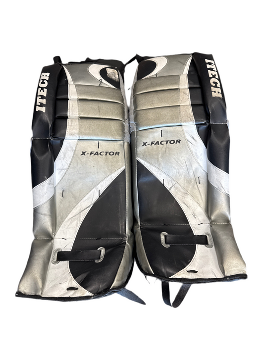 Used Itech X Factor X Three 8 Street Hockey Goalie Leg Pads