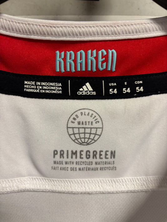 Used W/Tags Adidas Seattle Kraken Size 54 Away Hockey Jersey