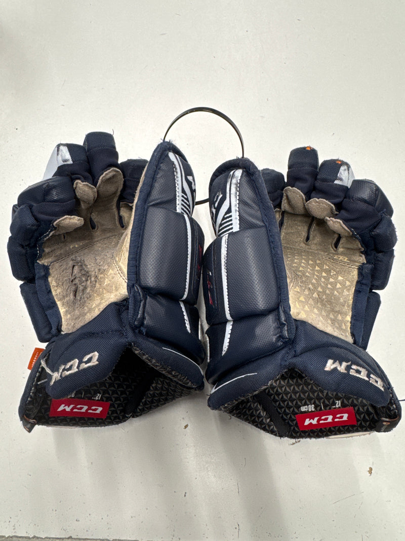 Load image into Gallery viewer, Used CCM Jetspeed FT1 12&quot; Navy Hockey Gloves
