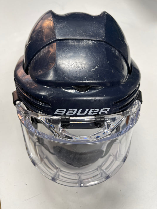 Used Navy Bauer 7500 Small Hockey Helmet Combo W/Full Face Visor