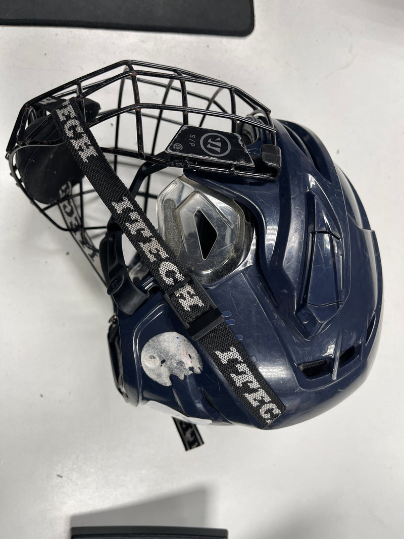 Load image into Gallery viewer, Used Navy Warrior Covert PX+ Small Hockey Helmet Combo
