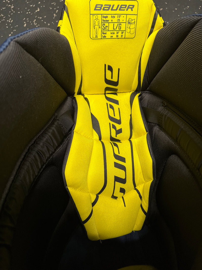 Load image into Gallery viewer, Used Like New Bauer S19 Supreme S27 Navy Hockey Pants Sr. Large
