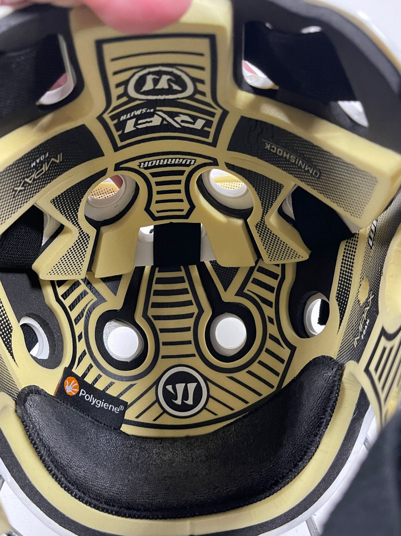 Load image into Gallery viewer, Used Warrior R/F1 YTH. Goalie Helmet
