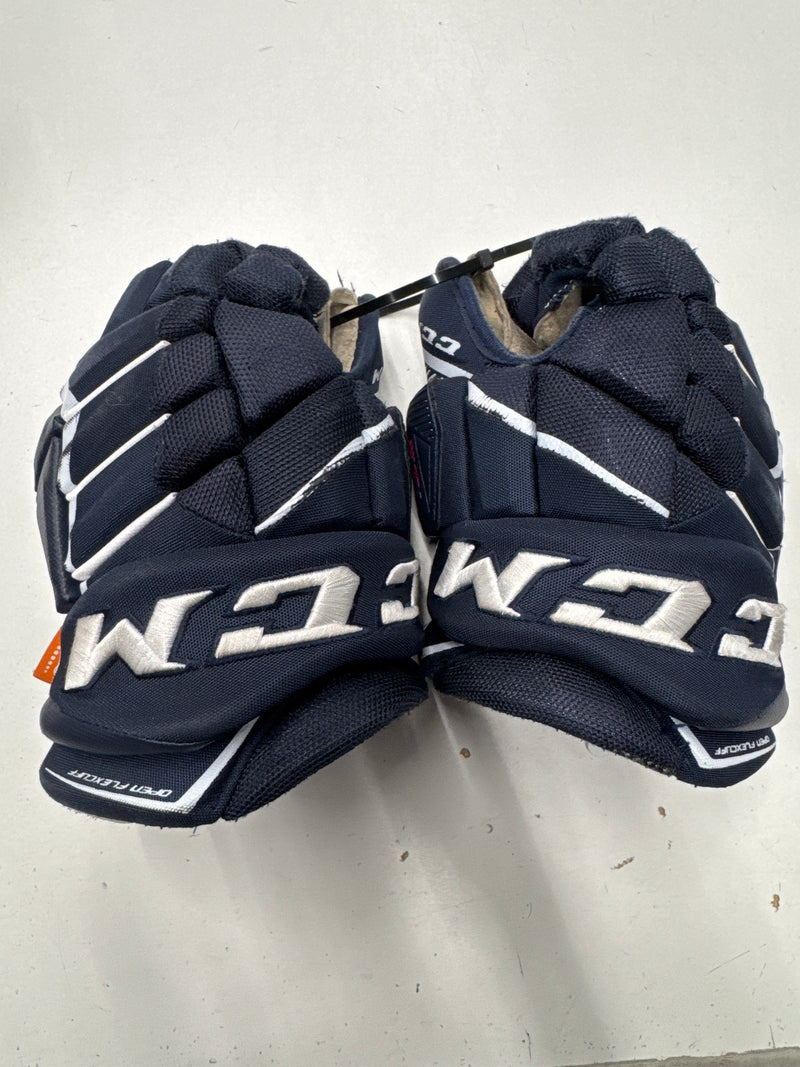 Load image into Gallery viewer, Used CCM Jetspeed FT1 12&quot; Navy Hockey Gloves
