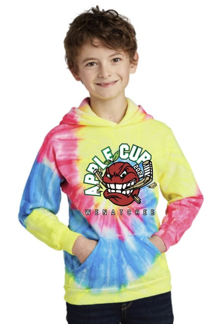 Load image into Gallery viewer, Wenatchee Apple Cup Youth Tie Dye Hoodie
