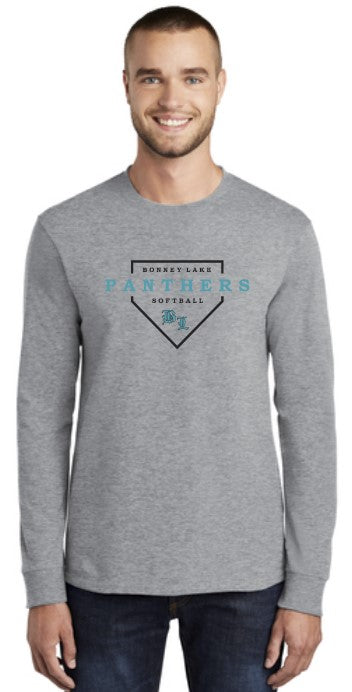 Bonney Lake Softball Adult Long Sleeve Cotton Blend Tshirt (Diamond logo)