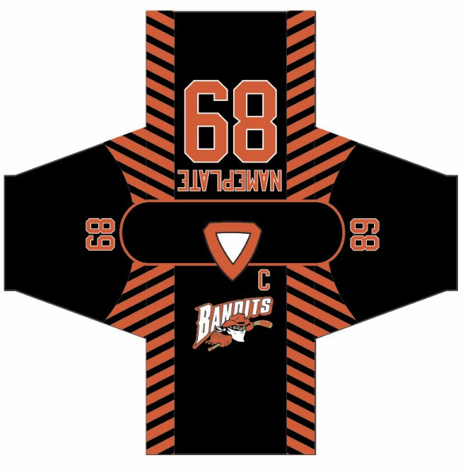 Load image into Gallery viewer, Bandits RHL Black Sublimation Hockey Jersey
