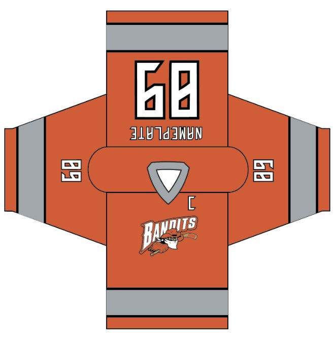 Load image into Gallery viewer, Bandits RHL Orange Sublimation Hockey Jersey
