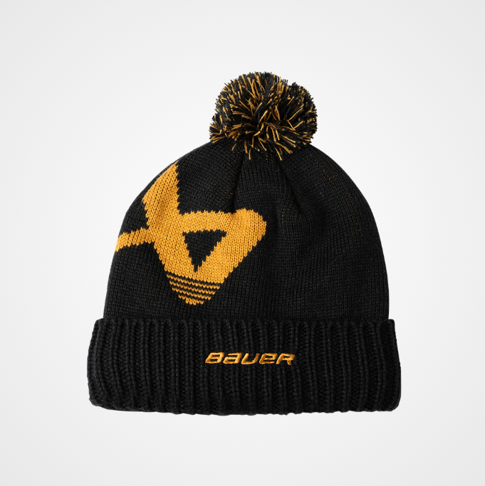 Load image into Gallery viewer, Bauer Intarsia Knit Pom-Pom Beanie
