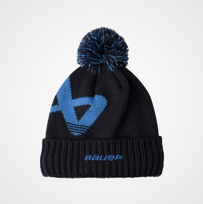 Load image into Gallery viewer, Bauer Intarsia Knit Pom-Pom Beanie
