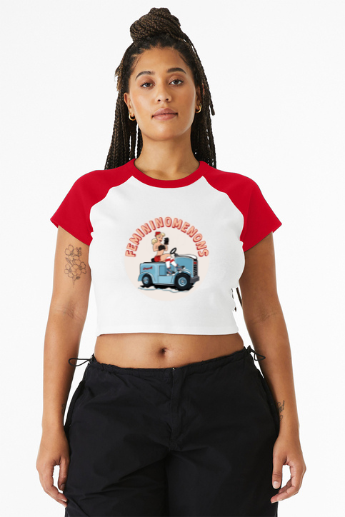Load image into Gallery viewer, Femininomenons Women's Raglan Cropped T-Shirt
