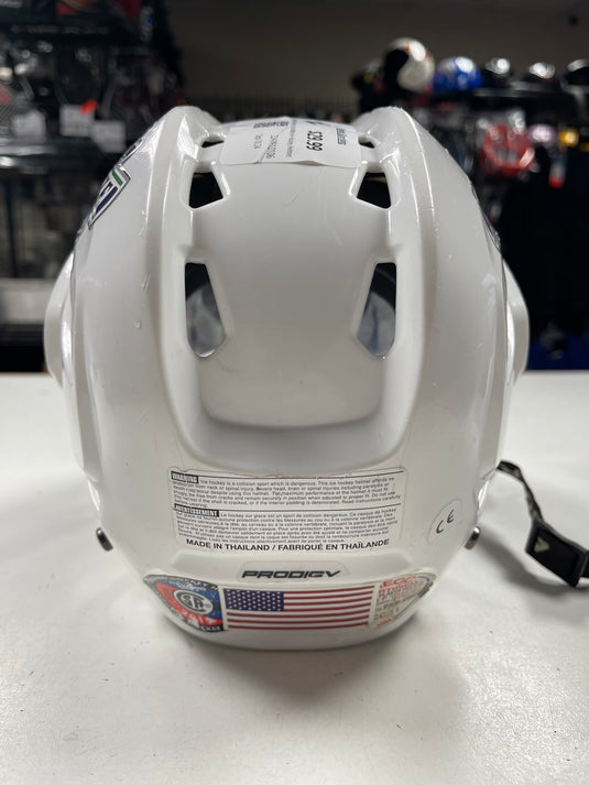 Used Bauer Prodigy Youth White Ice Hockey Helmet