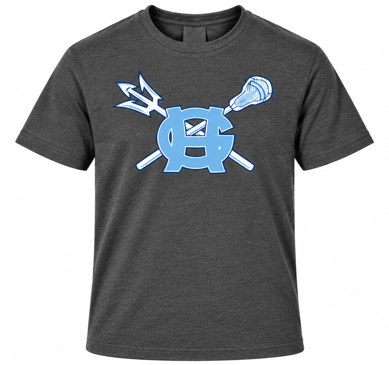 Load image into Gallery viewer, GH Lacrosse Trident &amp; Stick Crossing Blend Tshirt
