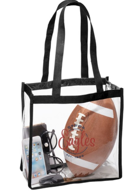 Load image into Gallery viewer, St Francis of Assisi Eagles Clear Stadium Tote Bag
