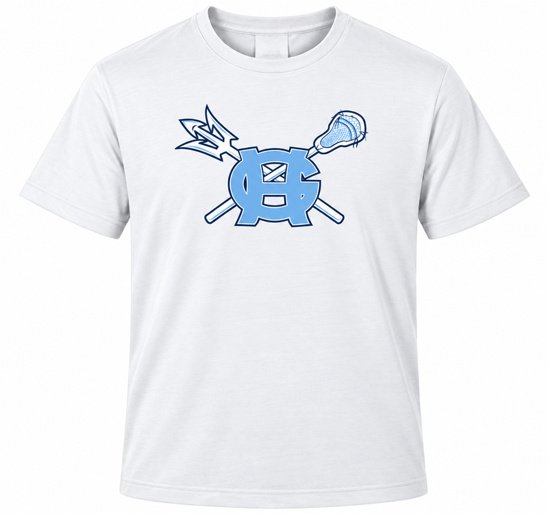 Load image into Gallery viewer, GH Lacrosse Trident &amp; Stick Crossing Blend Tshirt
