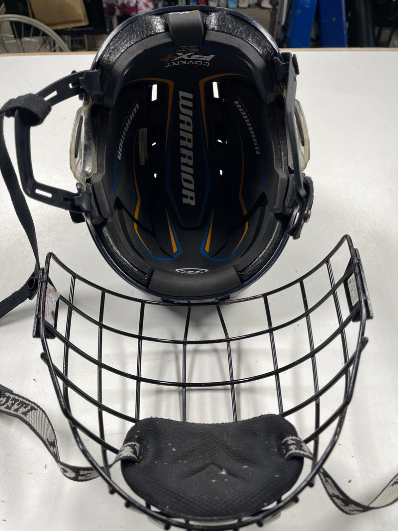 Load image into Gallery viewer, Used Navy Warrior Covert PX+ Small Hockey Helmet Combo
