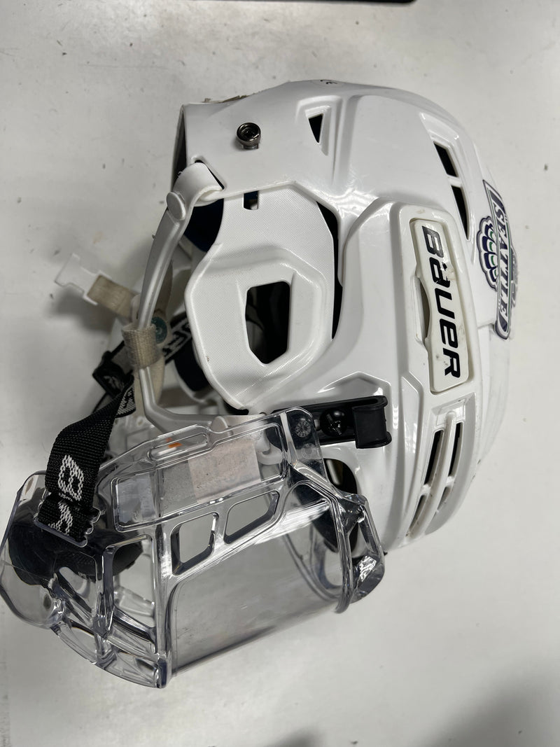 Load image into Gallery viewer, Used Bauer Prodigy Youth White Ice Hockey Helmet
