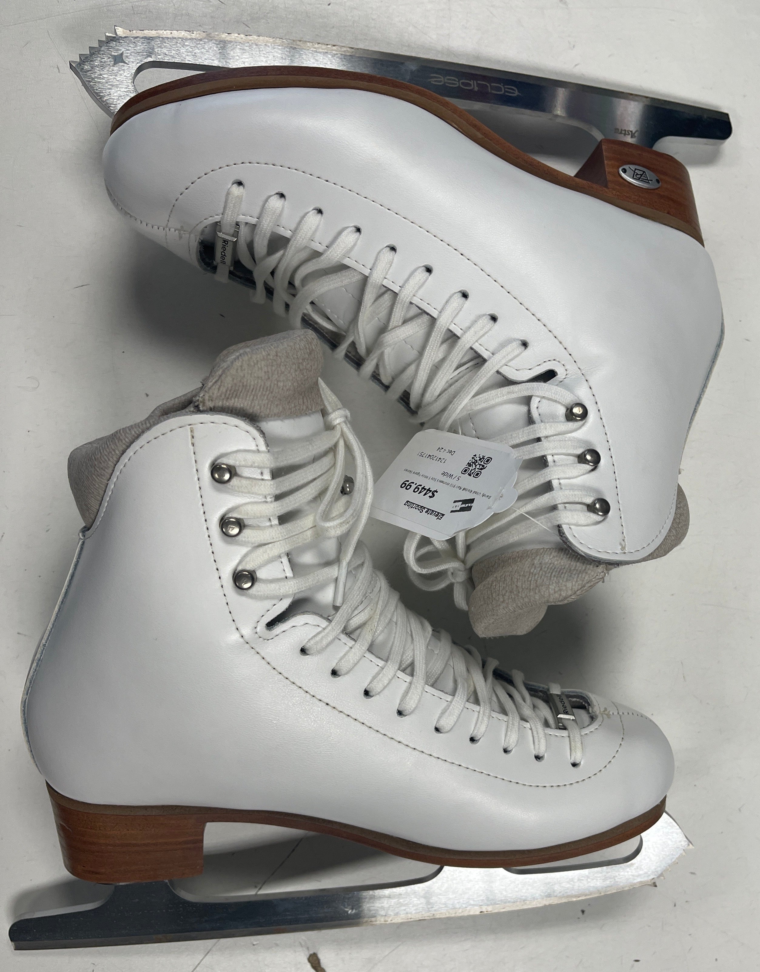 Slightly Used Riedell Flair 910 Women's Size 5 Wide Figure Skates w/Eclipse Astra Blades