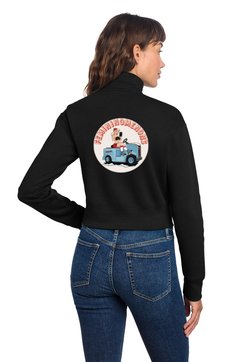Load image into Gallery viewer, Femininomenons Double Logo Women's Cropped V.I.T. 1/2 Zip Fleece
